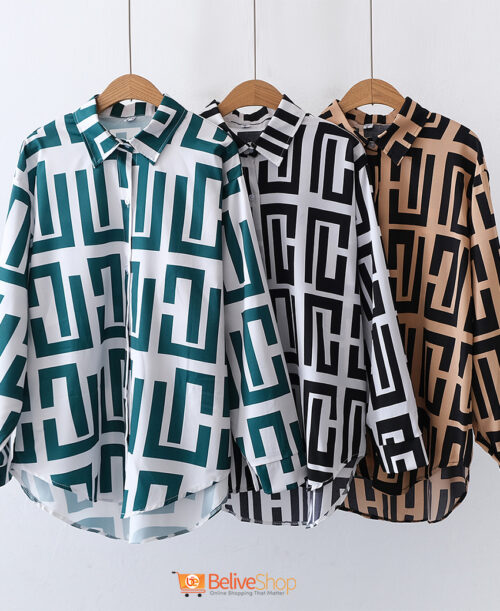 GeoLuxe Patterned Long Sleeve Shirt